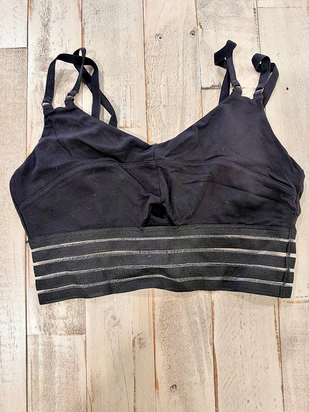 Bombshell Sportswear Black Strappy Sports Bra Size Large